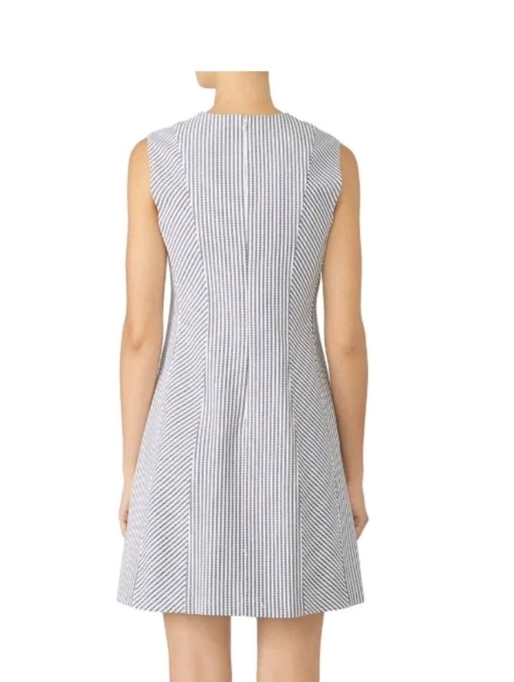 THEORY Helaina Striped Sleeveless Mini Dress Classic 8 Nautical Beachy Wool - Picture 2 of 16